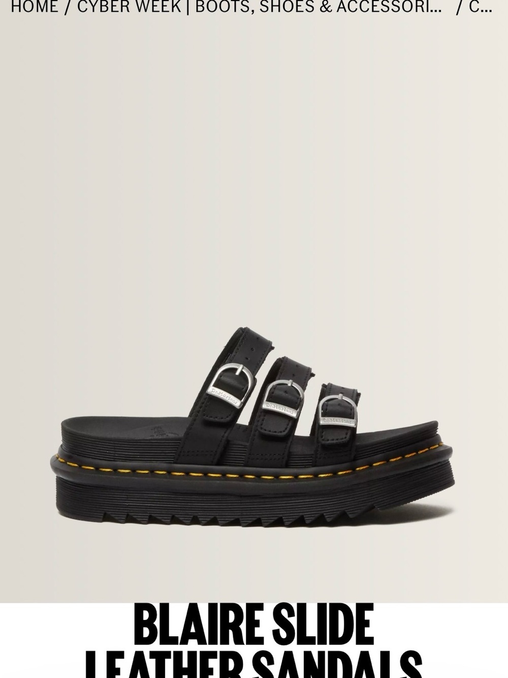 Doc martens 8 platform BLAIRE SLIDE LEATHER SANDALS dr martens